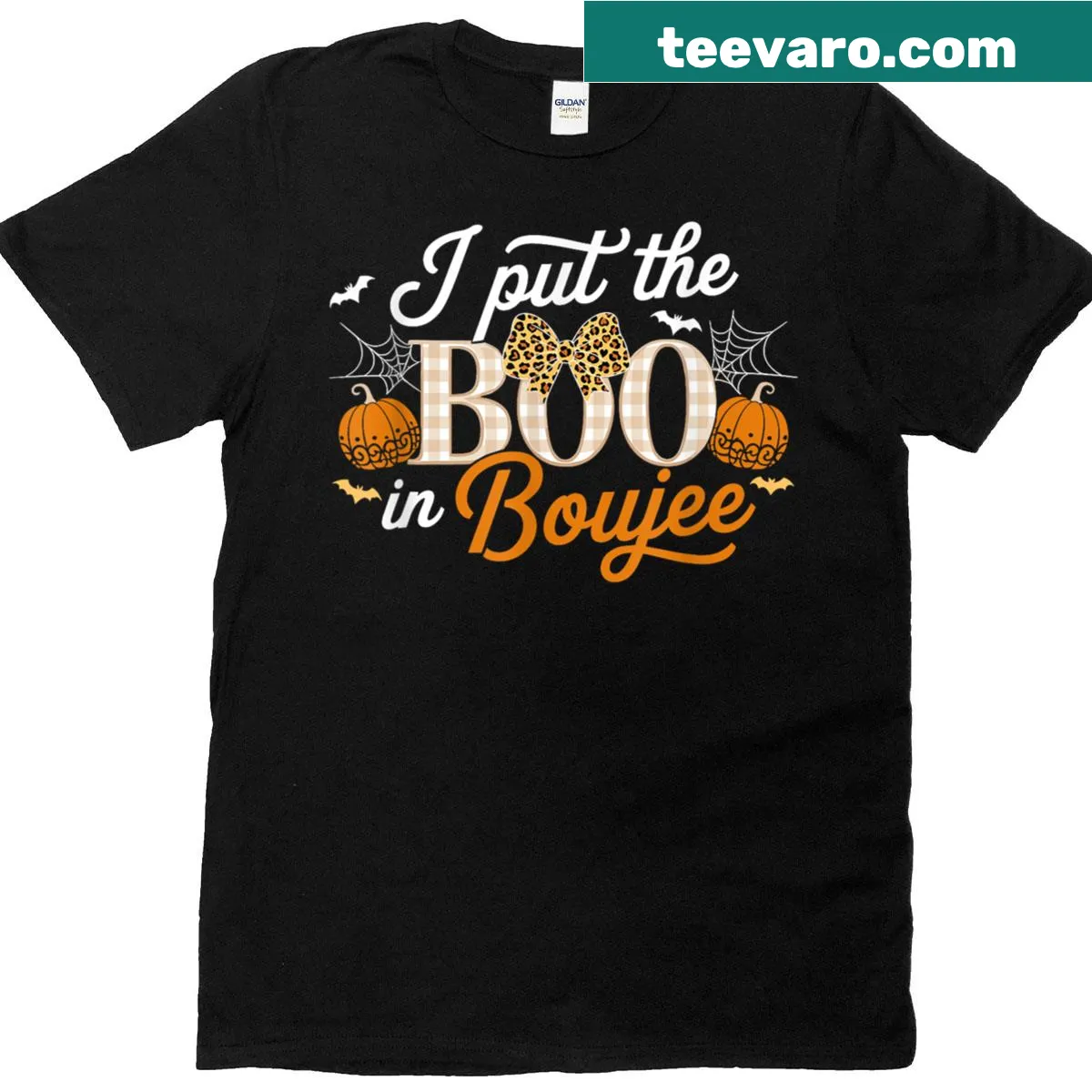 Halloween-themed t-shirt with a playful spooky message. — on a men's t-shirt