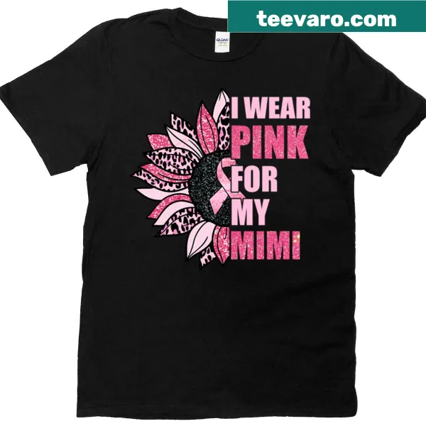 Sunflower graphic with the text about wearing pink for Mimi.