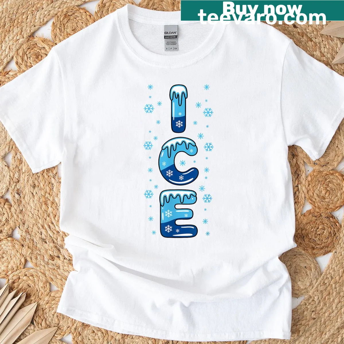 Fire and Ice theme costume graphic t-shirt for adults and kids — on a men's t-shirt