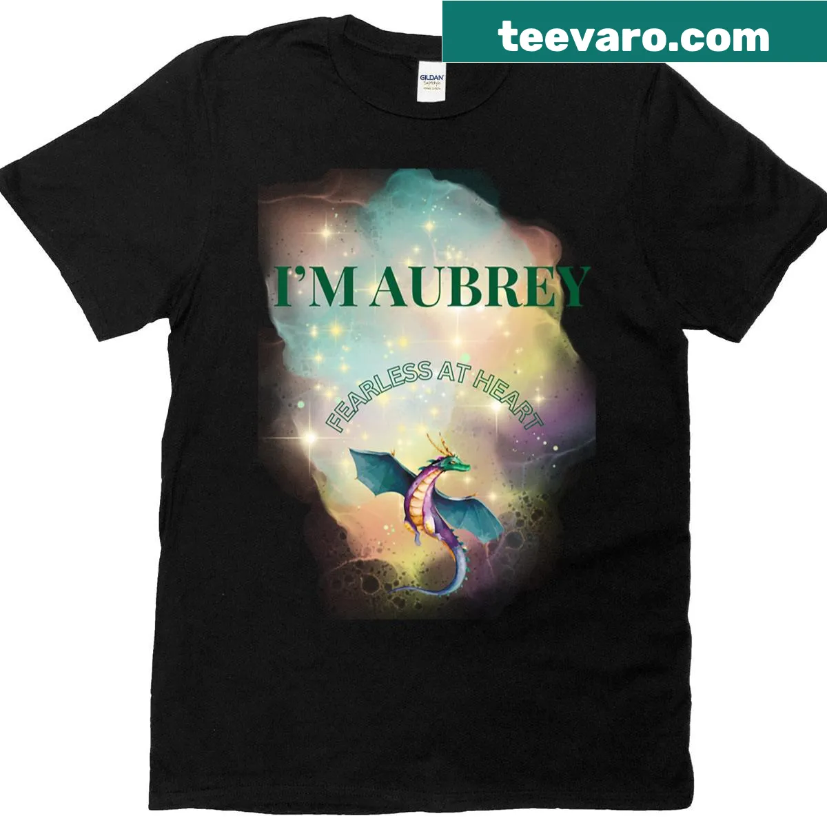 T-shirt with the message 'I'm Aubrey Fearless At Heart' — on a men's t-shirt