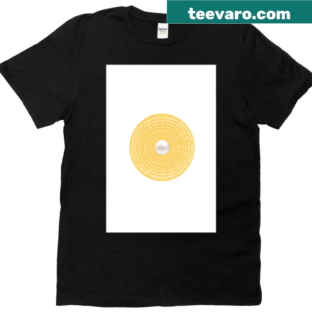Inspirational T-shirt featuring the phrase about cancer manifestation — on a men's t-shirt