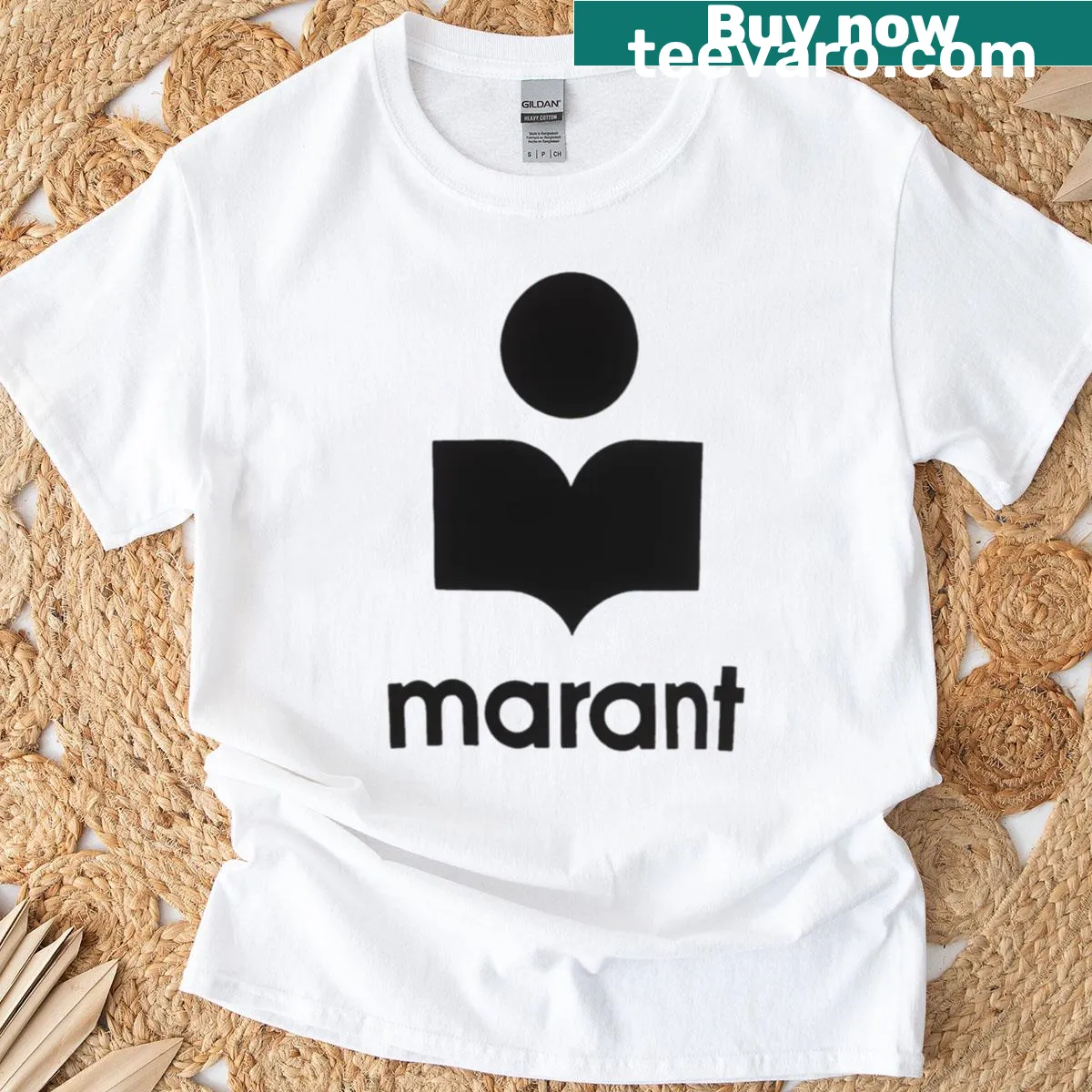 Minimalist T-shirt inspired by the Isabel Marant brand — on a men's t-shirt