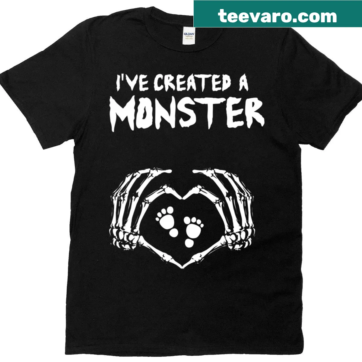 T-shirt that humorously reads I've Created A Monster for expectant mothers — on a men's t-shirt
