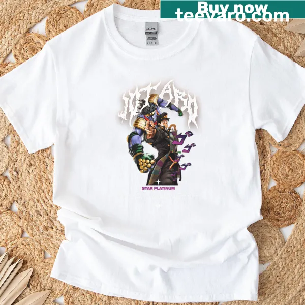 Jotaro Star Platinum themed graphic t-shirt