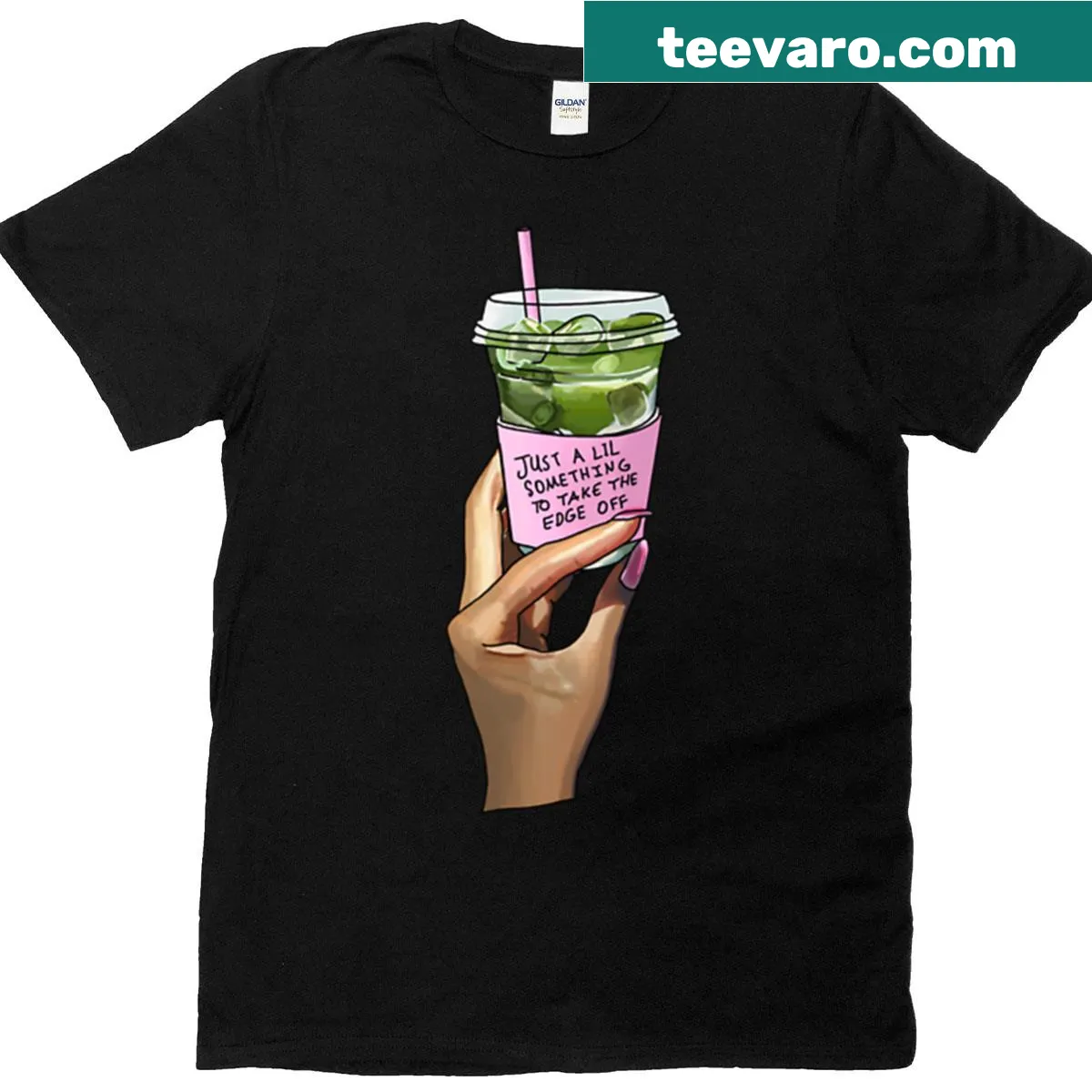 Illustrated t-shirt with humorous take on enjoying matcha — on a men's t-shirt