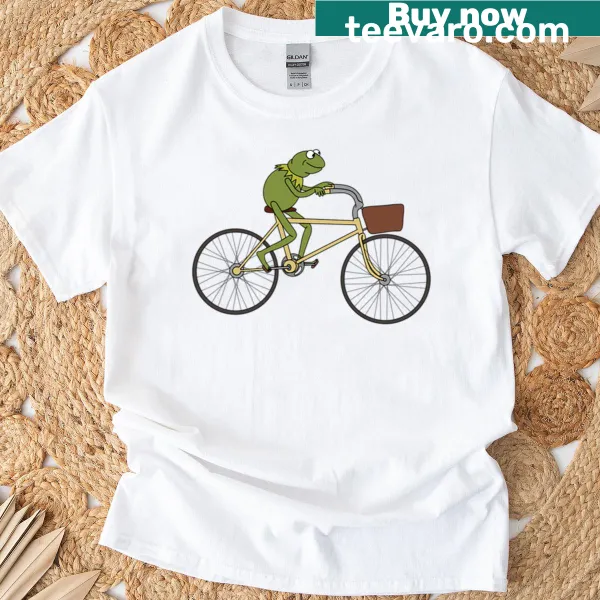 Illustration of Kermit the Frog riding a bike