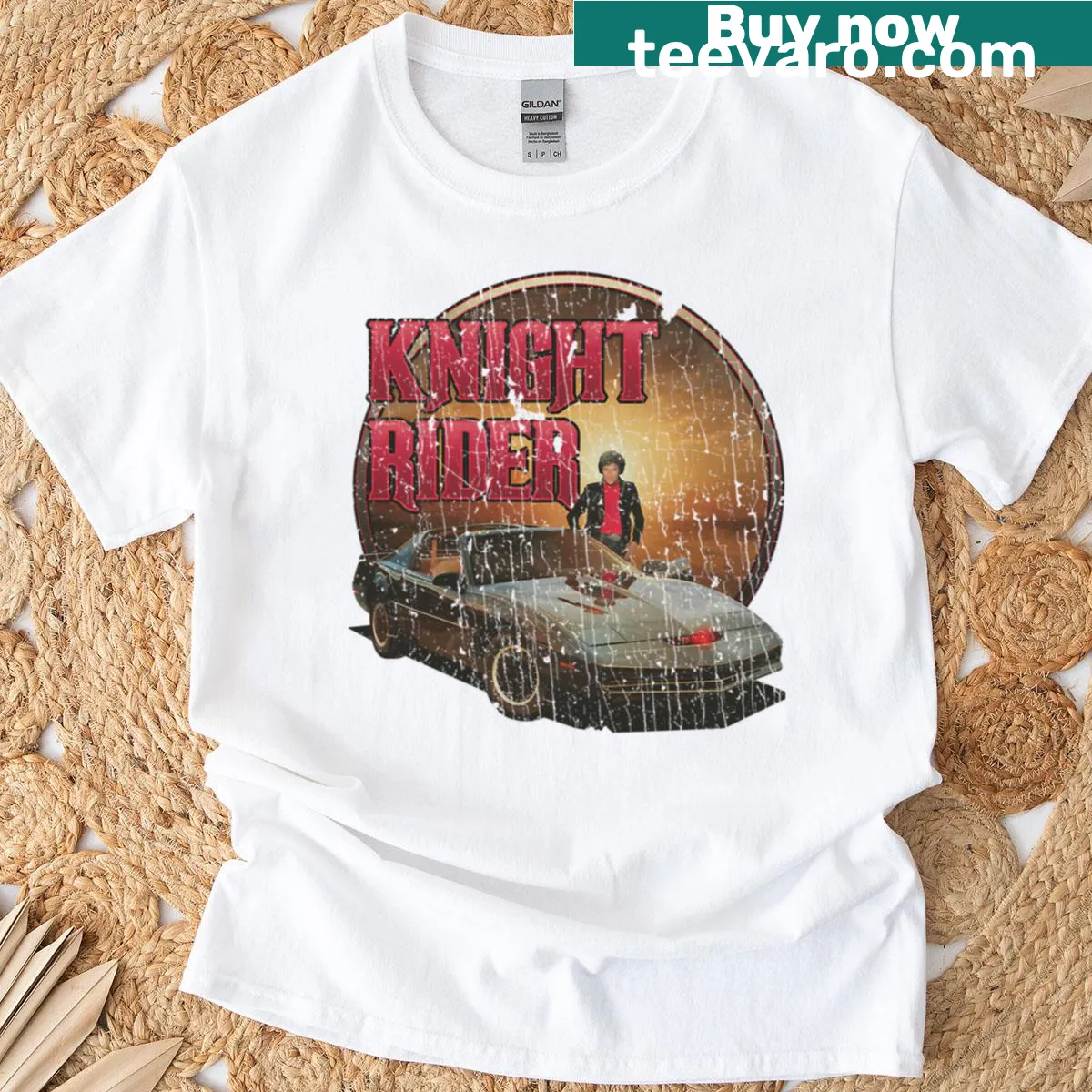 Vintage inspired Knight Rider KITT t-shirt — on a men's t-shirt