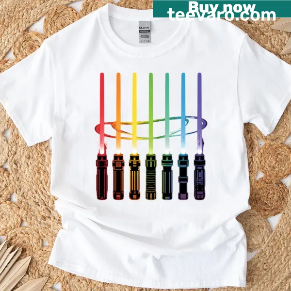 LGBTQ flag t-shirt celebrating diversity and pride