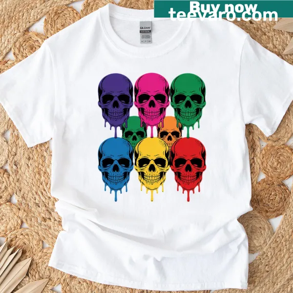 Skull design with rainbow heart supporting LGBT pride