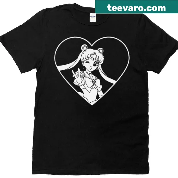 T-shirt featuring a magical girl surrounded by symbols of love.
