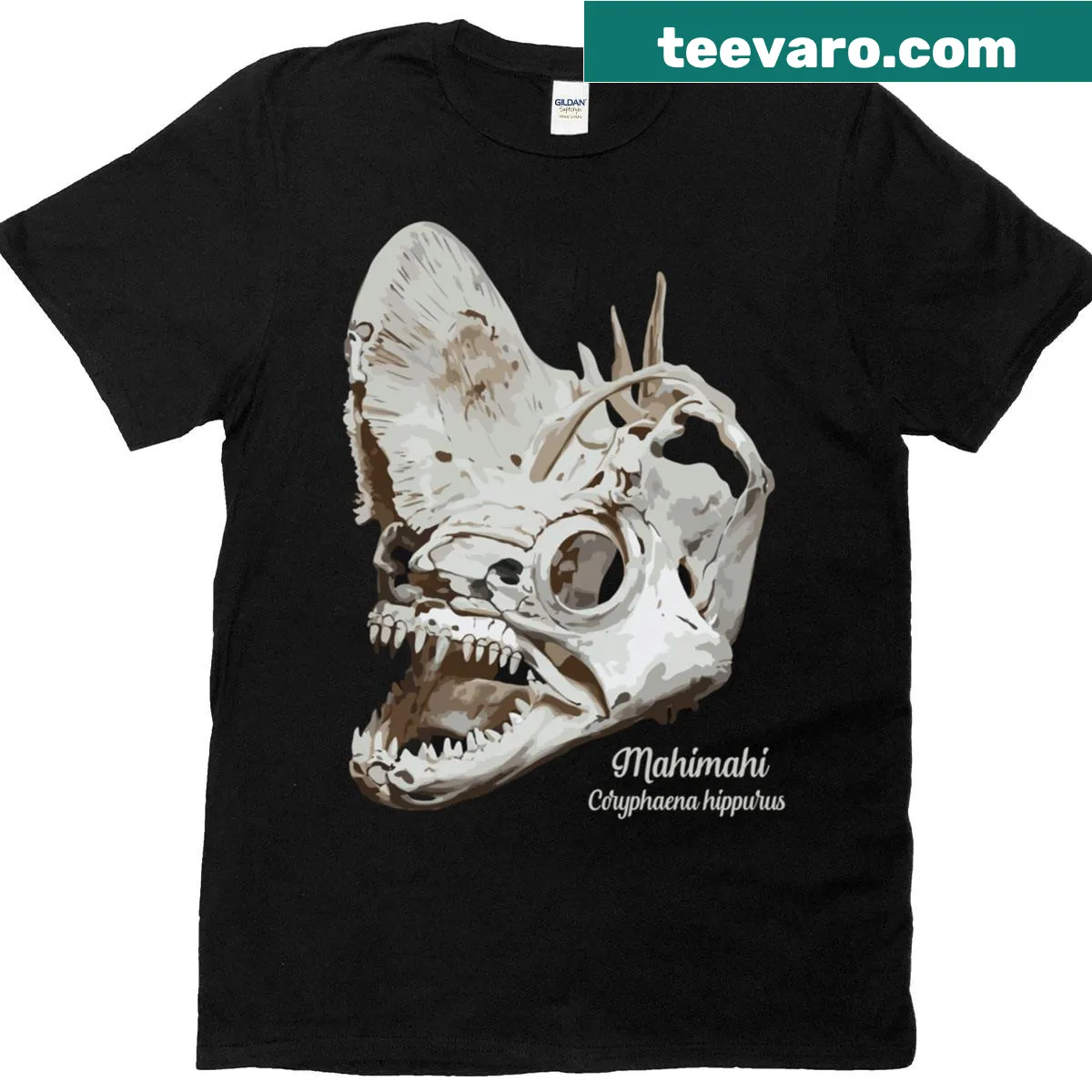 Illustration of Mahimahi fish for fishing enthusiasts — on a men's t-shirt