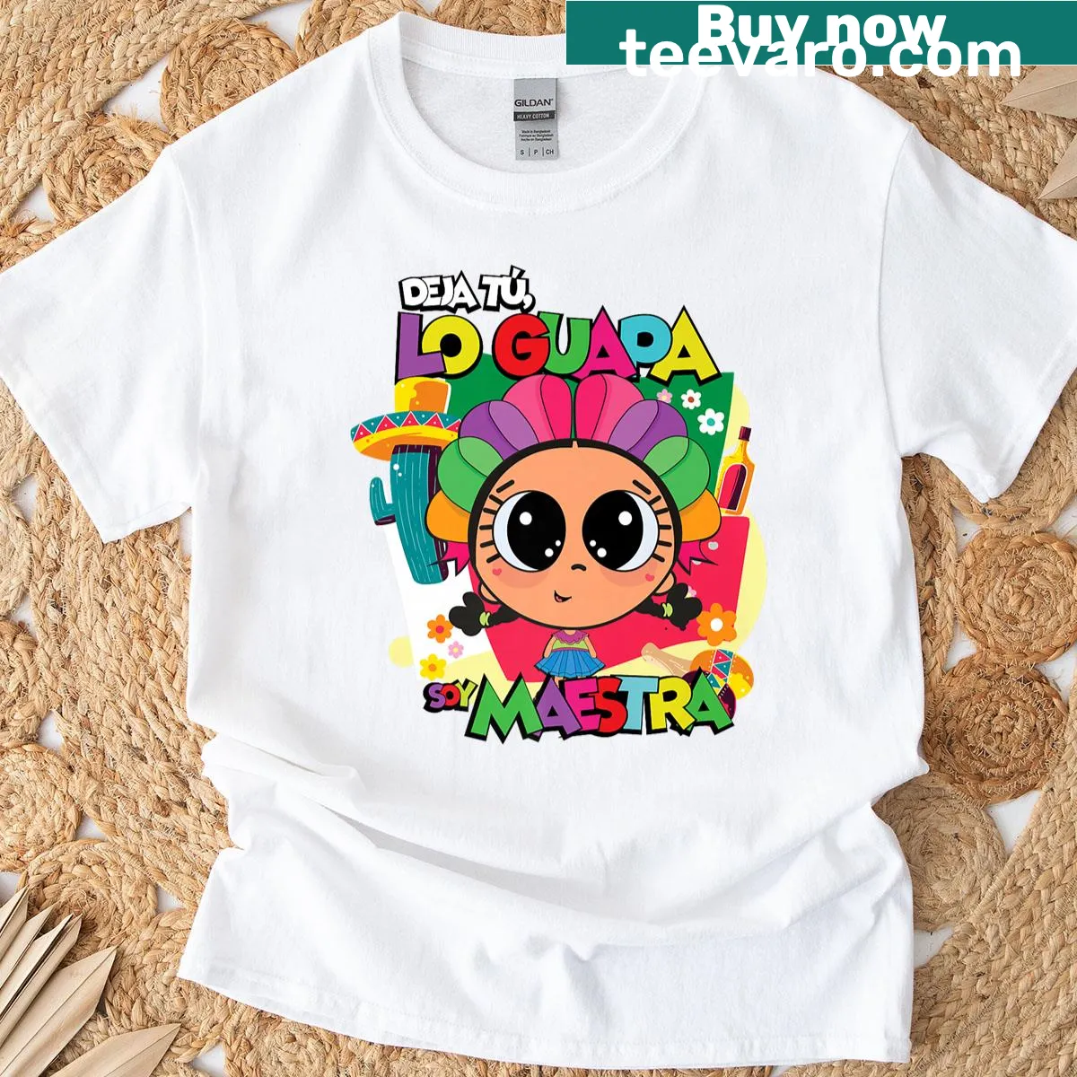 Illustration of a traditional Mazahua doll on a shirt — on a men's t-shirt