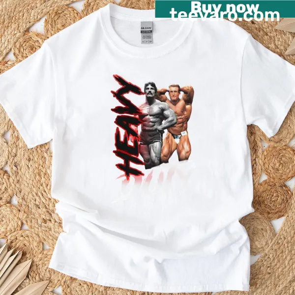 T-shirt honoring Mike Mentzer with bold text 'Heavy Duty' for fitness fans
