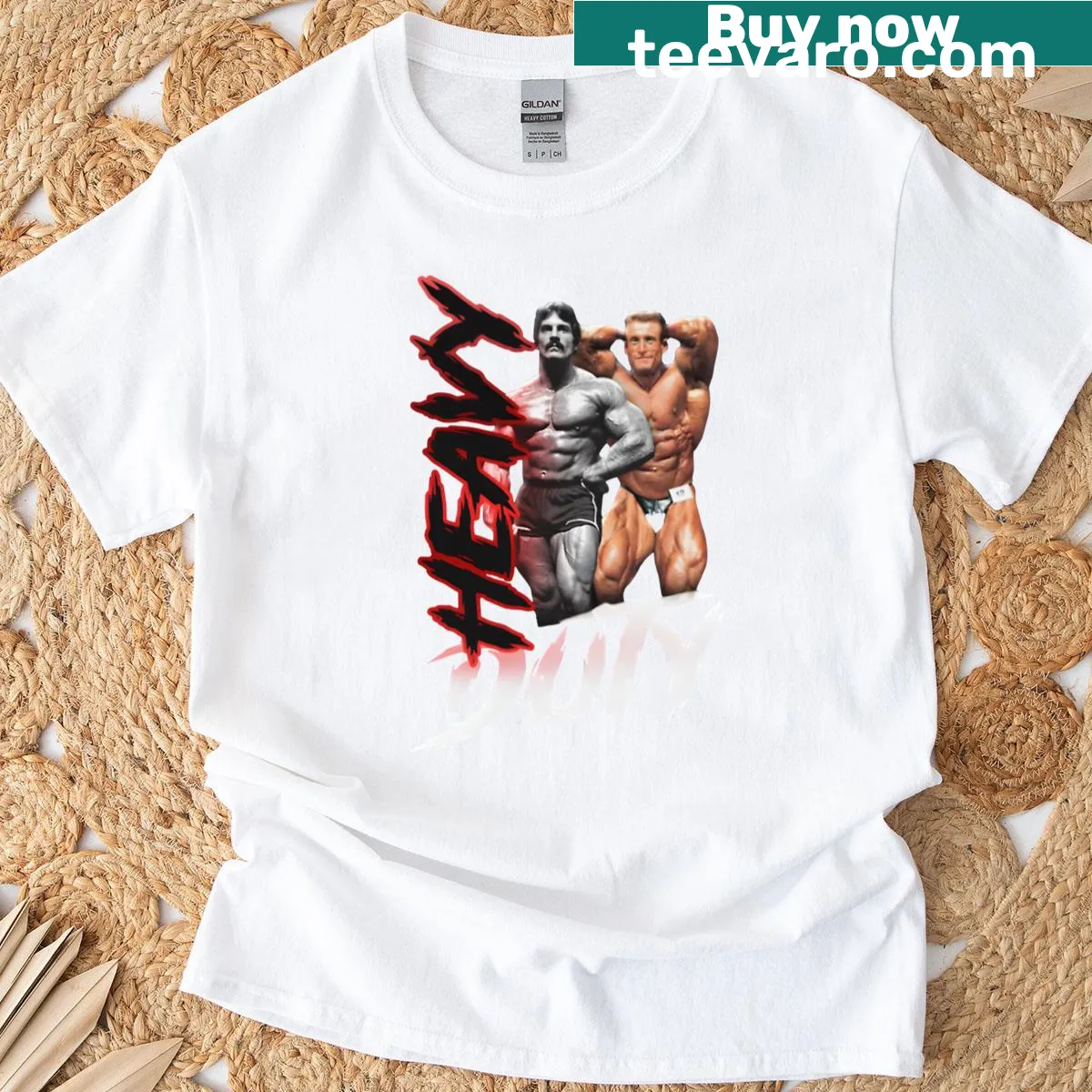 T-shirt honoring Mike Mentzer with bold text 'Heavy Duty' for fitness fans — on a men's t-shirt