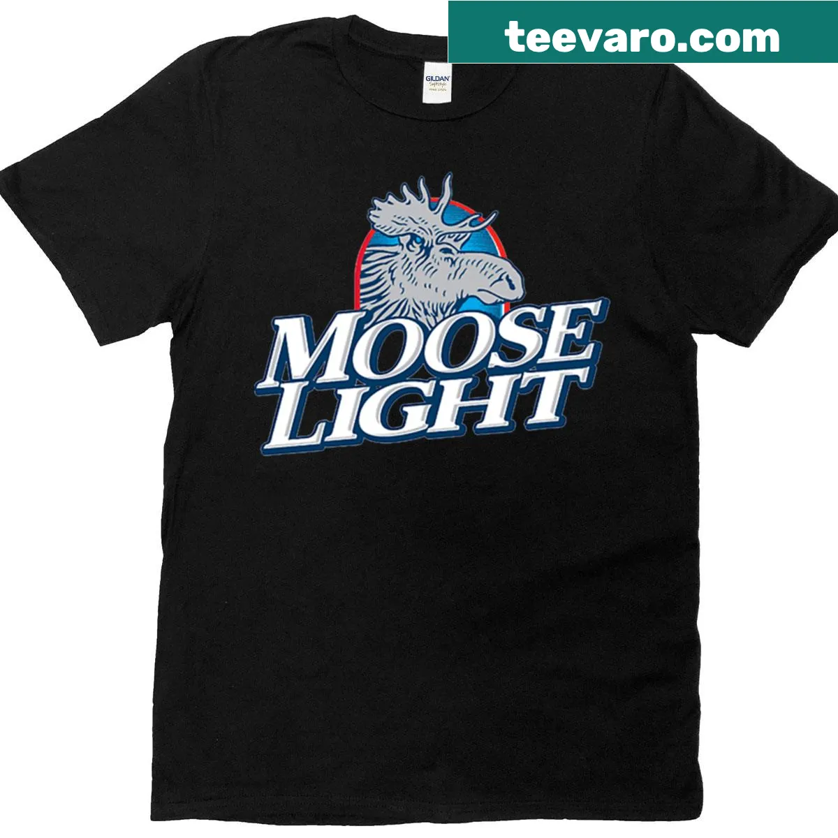 Playful Moosehead beer-themed t-shirt celebrating Canadian lager culture. — on a men's t-shirt
