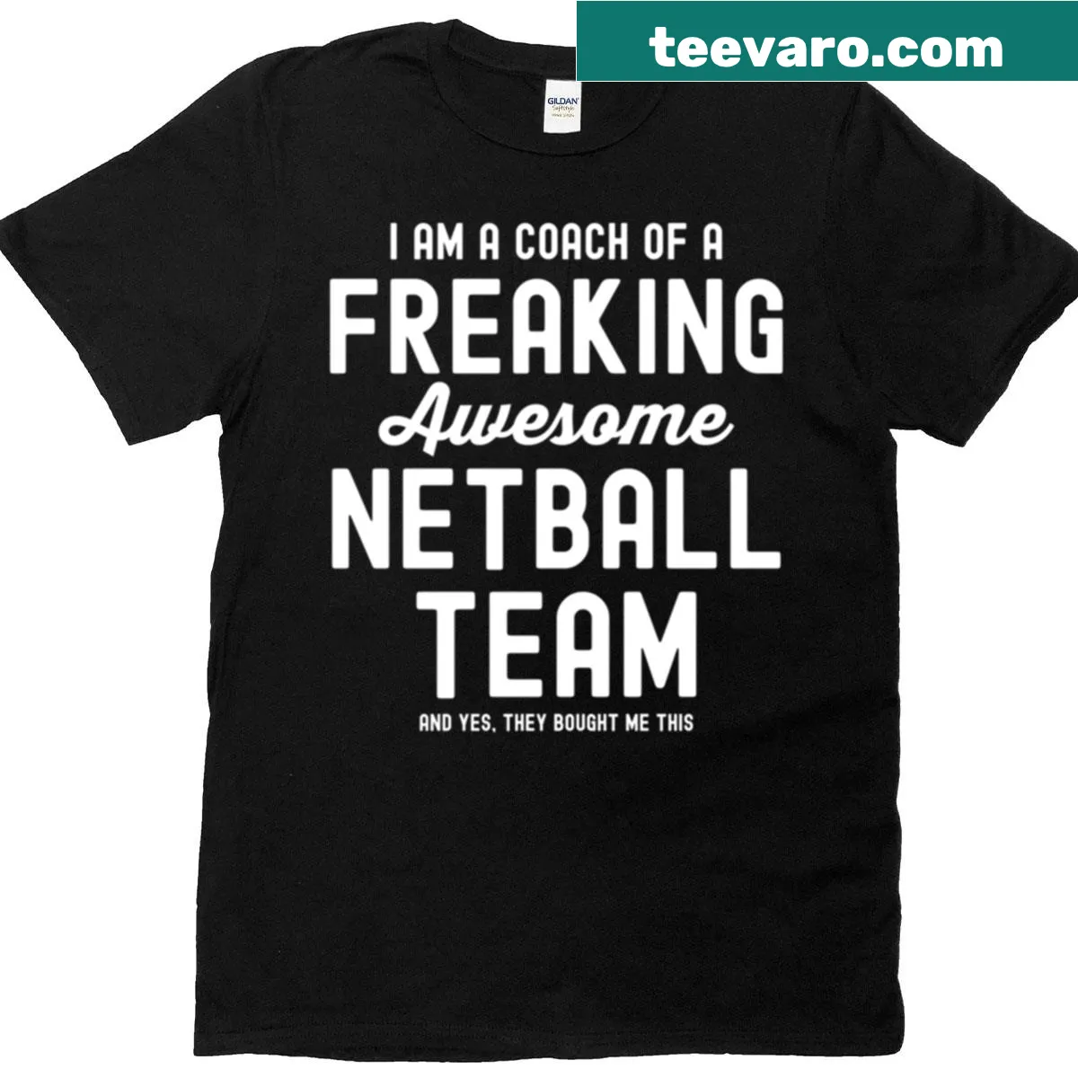 Emblematic graphic T-shirt for netball coaches — on a men's t-shirt