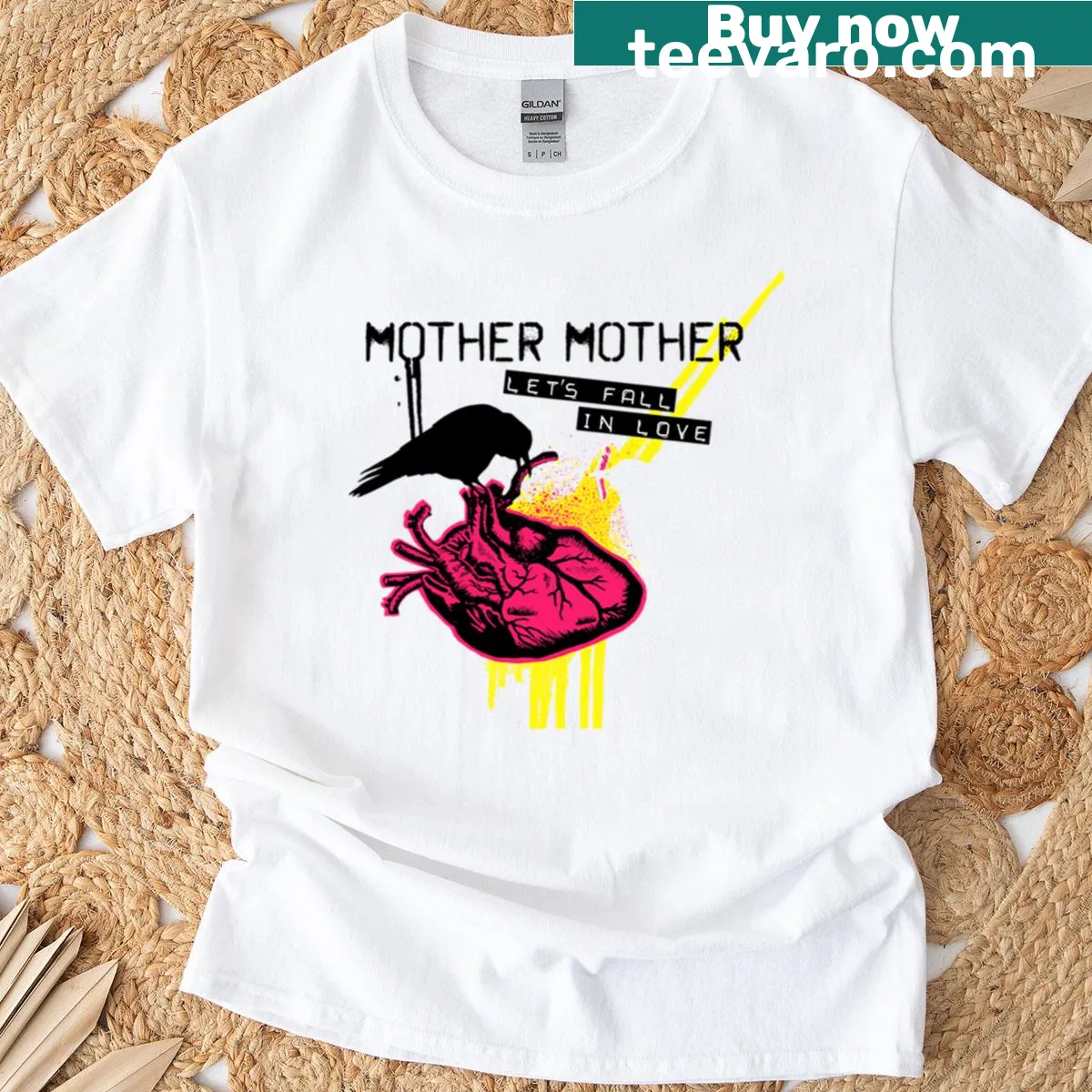 Typography design tee dedicated to Mother The Band — on a men's t-shirt