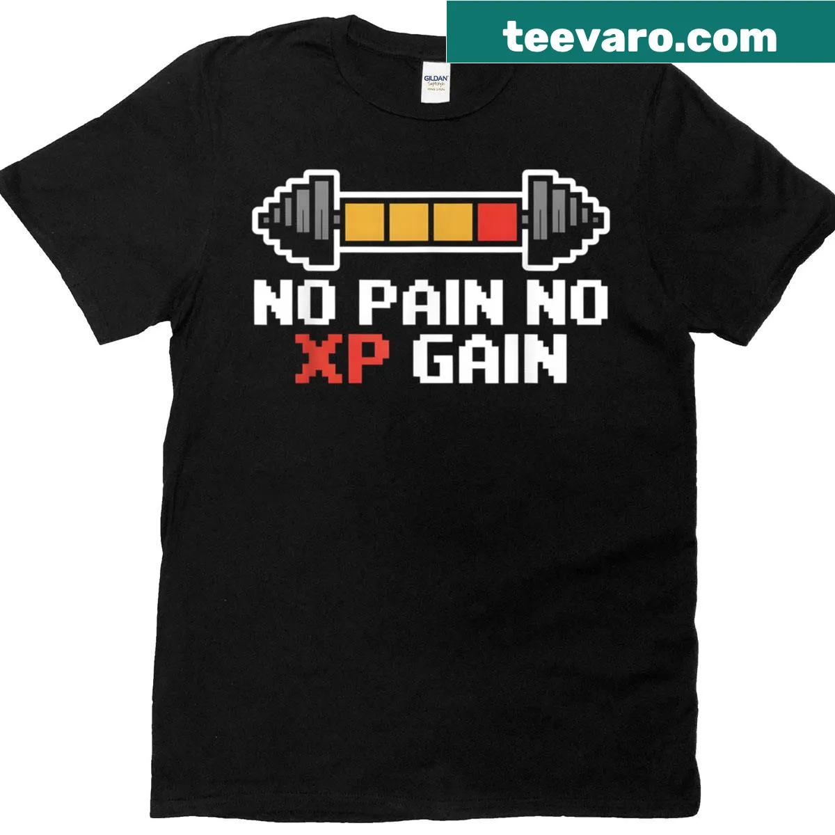 Inspirational gym T-shirt for gamers with bold typography — on a men's t-shirt