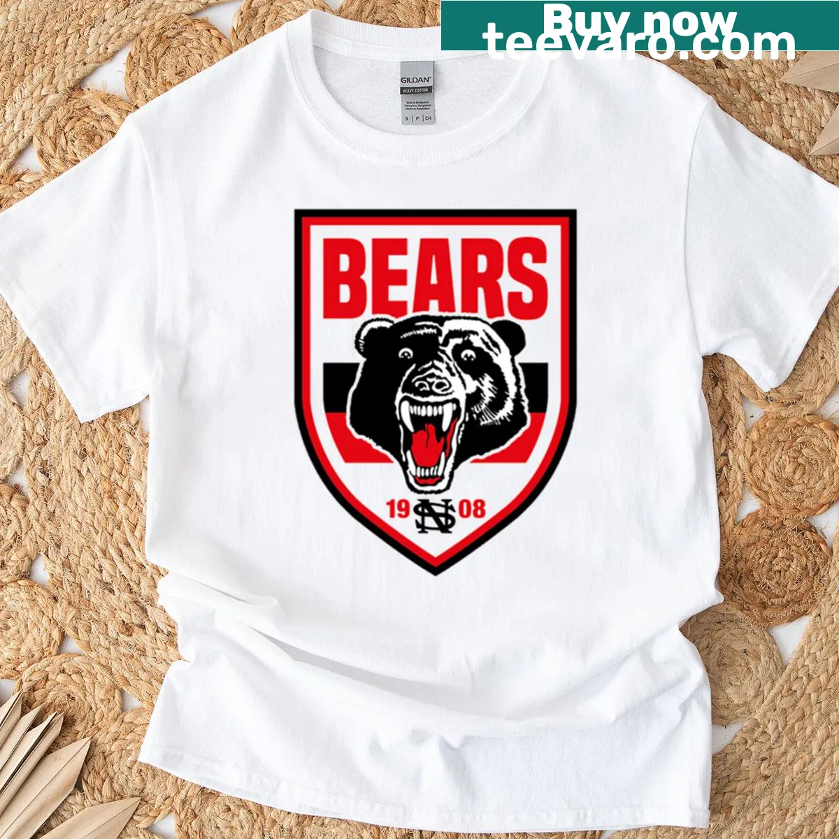 Bold illustration of North Sydney Bears logo on T-shirt. — on a men's t-shirt