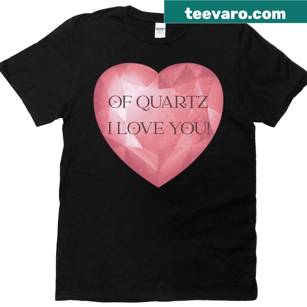 Pun t-shirt with the phrase 'Of Quartz I Love You' — on a men's t-shirt