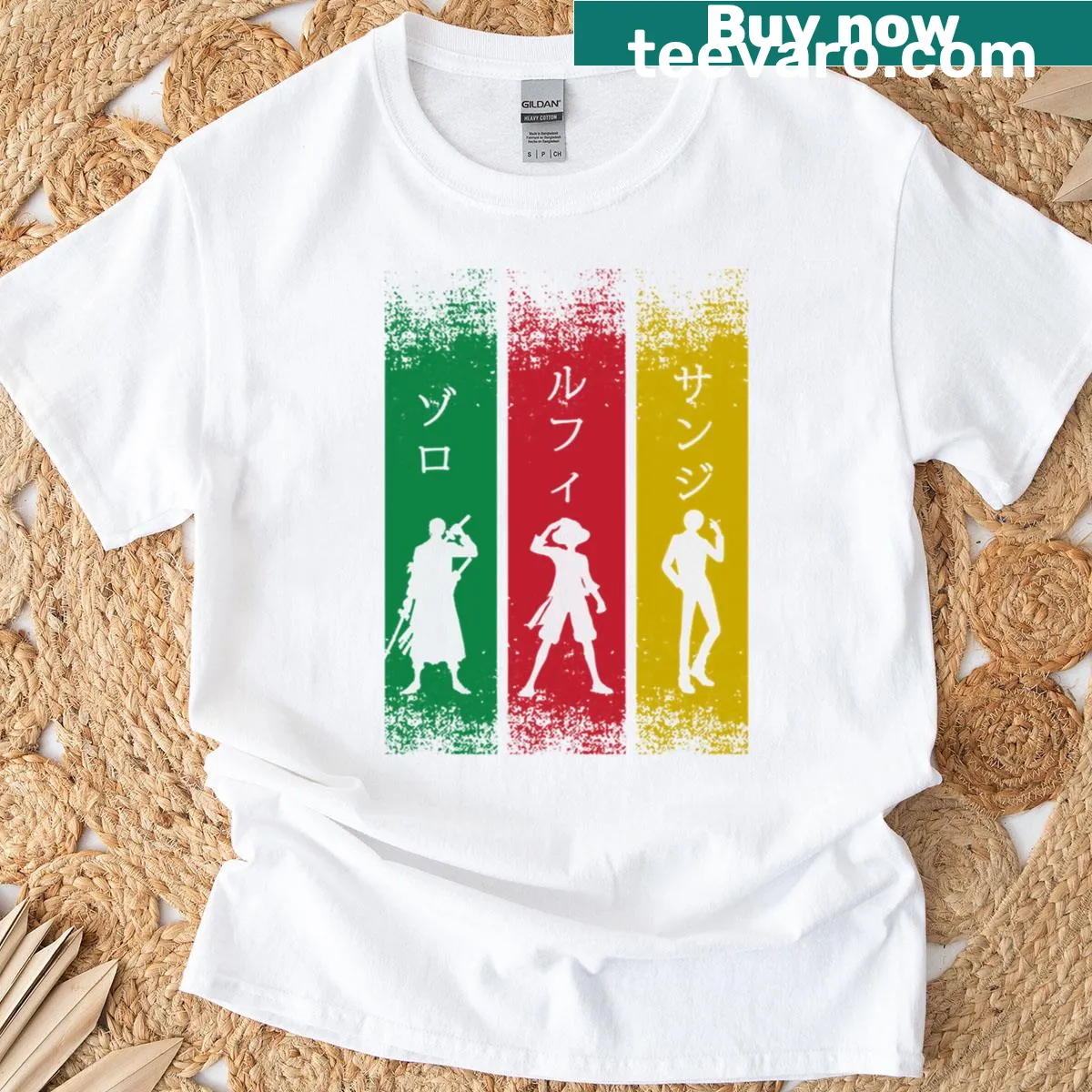 One Piece inspired t-shirt for anime fans — on a men's t-shirt