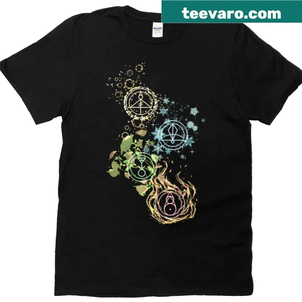 Glyphs graphic inspired by the Owl House series on a t-shirt