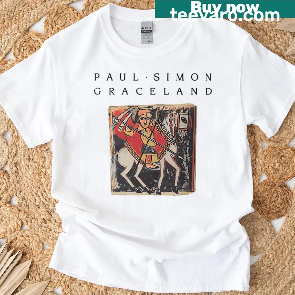 Vintage-style Paul Simon Graceland design on t-shirt