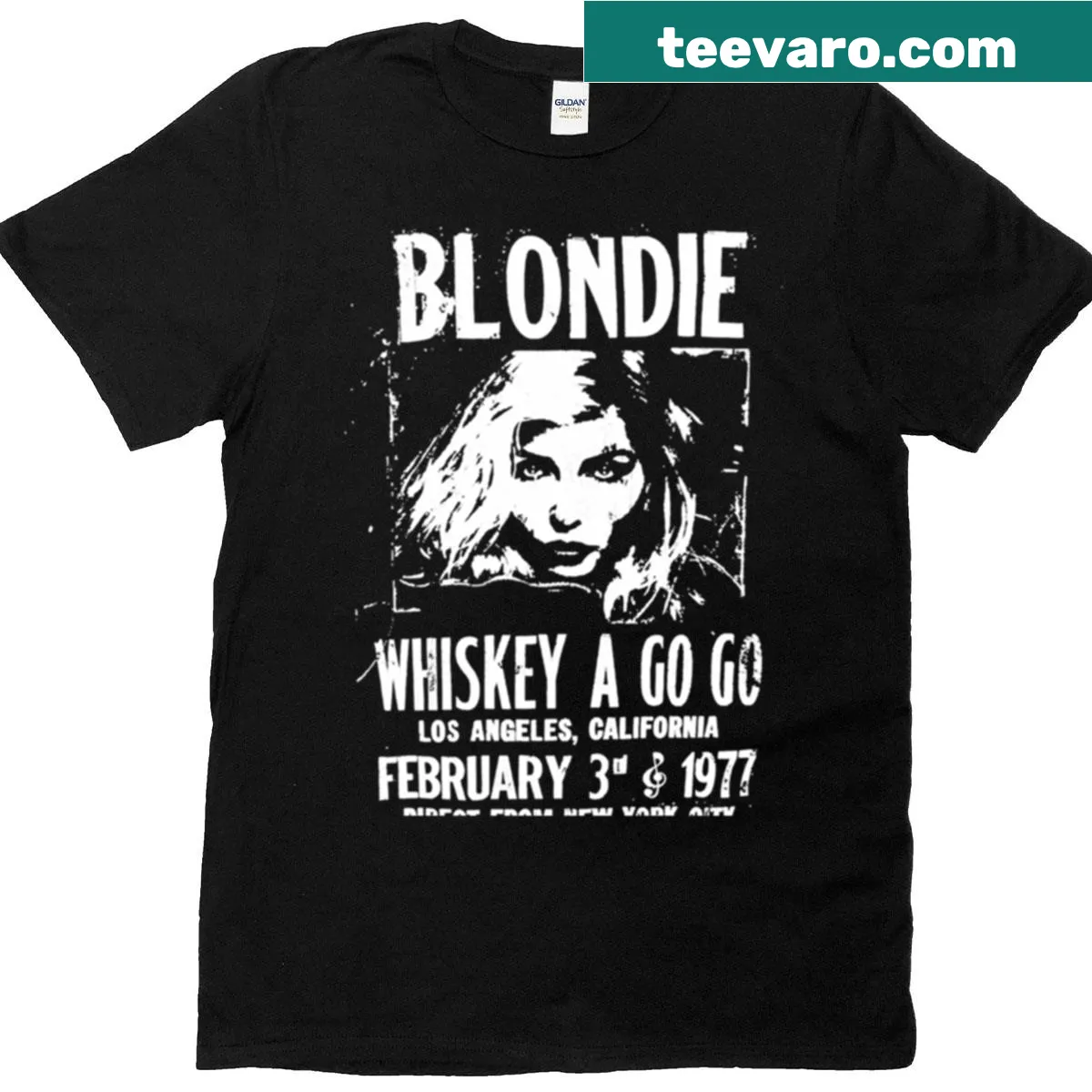 Retro punk rock graphic T-shirt with vintage band design — on a men's t-shirt