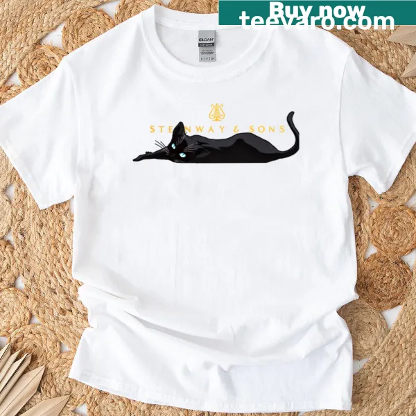 Illustration of a cat on a piano with playful typography