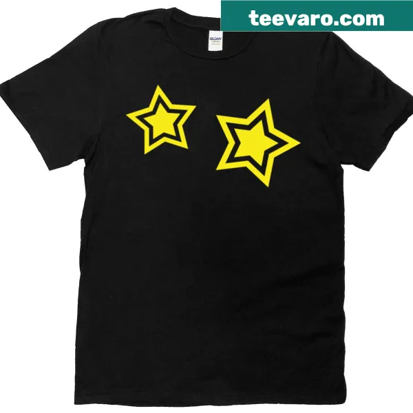 Dynamic illustration of primal nature and stars on a T-shirt