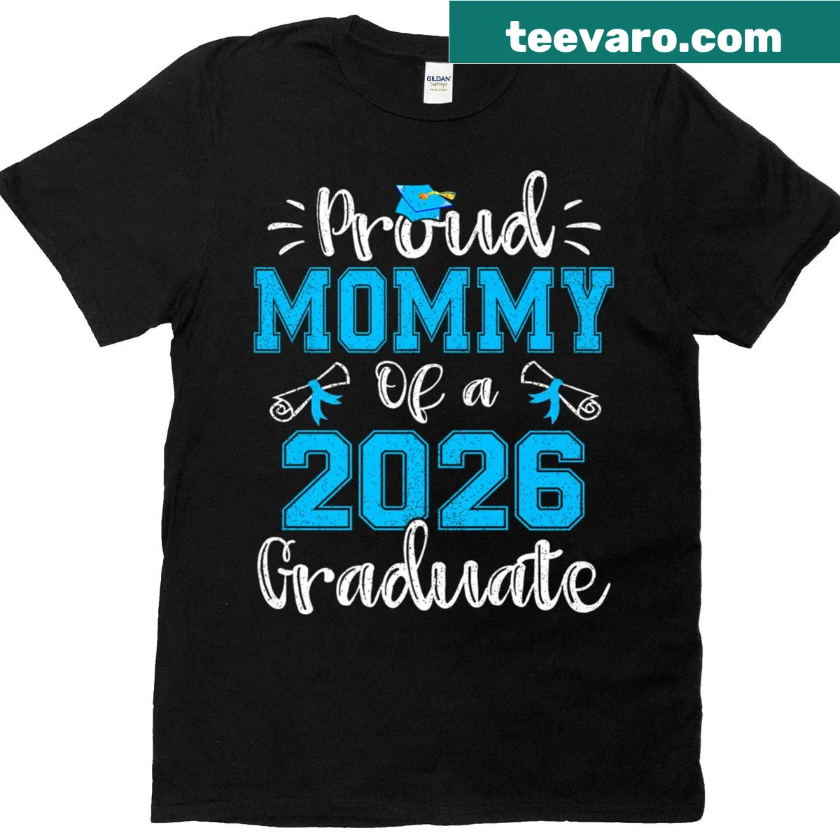 Proud mommy shirt celebrating the 2026 graduation class — on a men's t-shirt