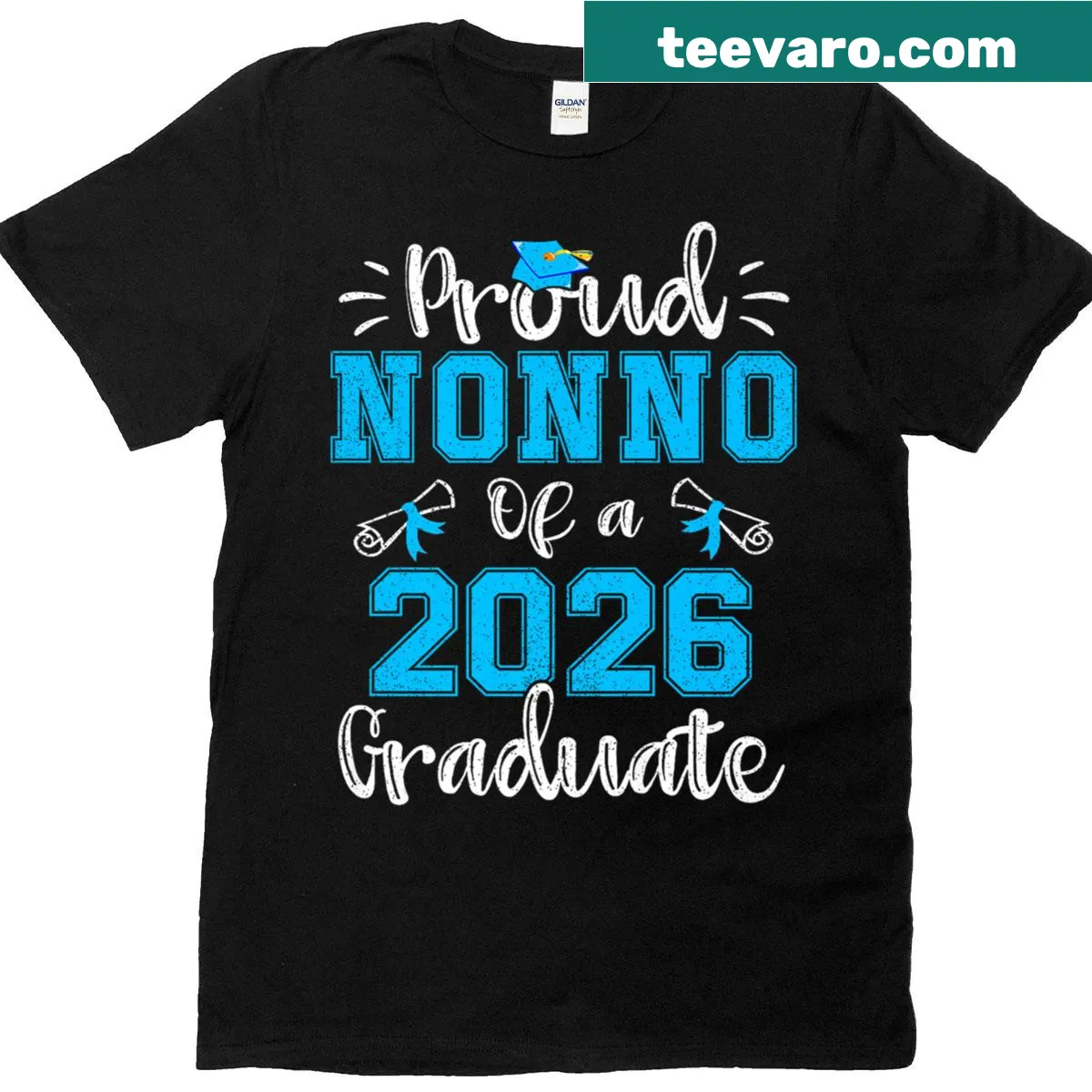 Proud Nonno T-shirt for 2026 graduate with bold text — on a men's t-shirt