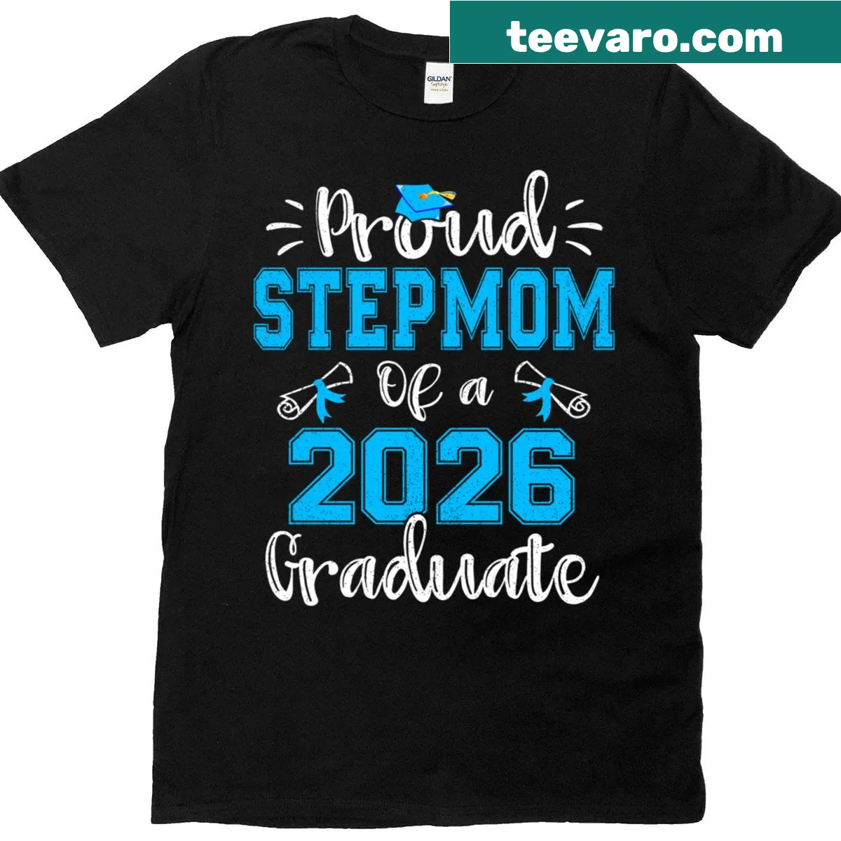 Proud stepmom graphic for a 2026 graduate on a t-shirt — on a men's t-shirt