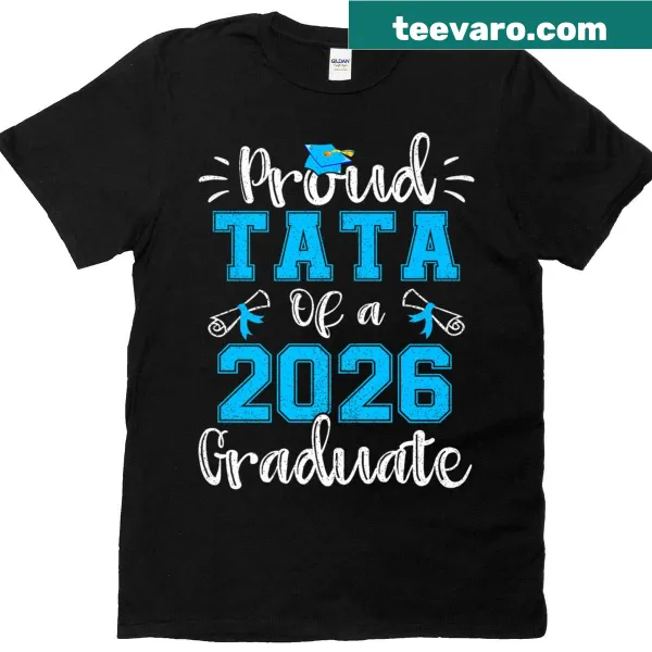 Proud t-shirt for Tata of a 2026 graduate with simple typography