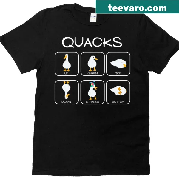 Humorous T-shirt featuring a pun about subatomic particles