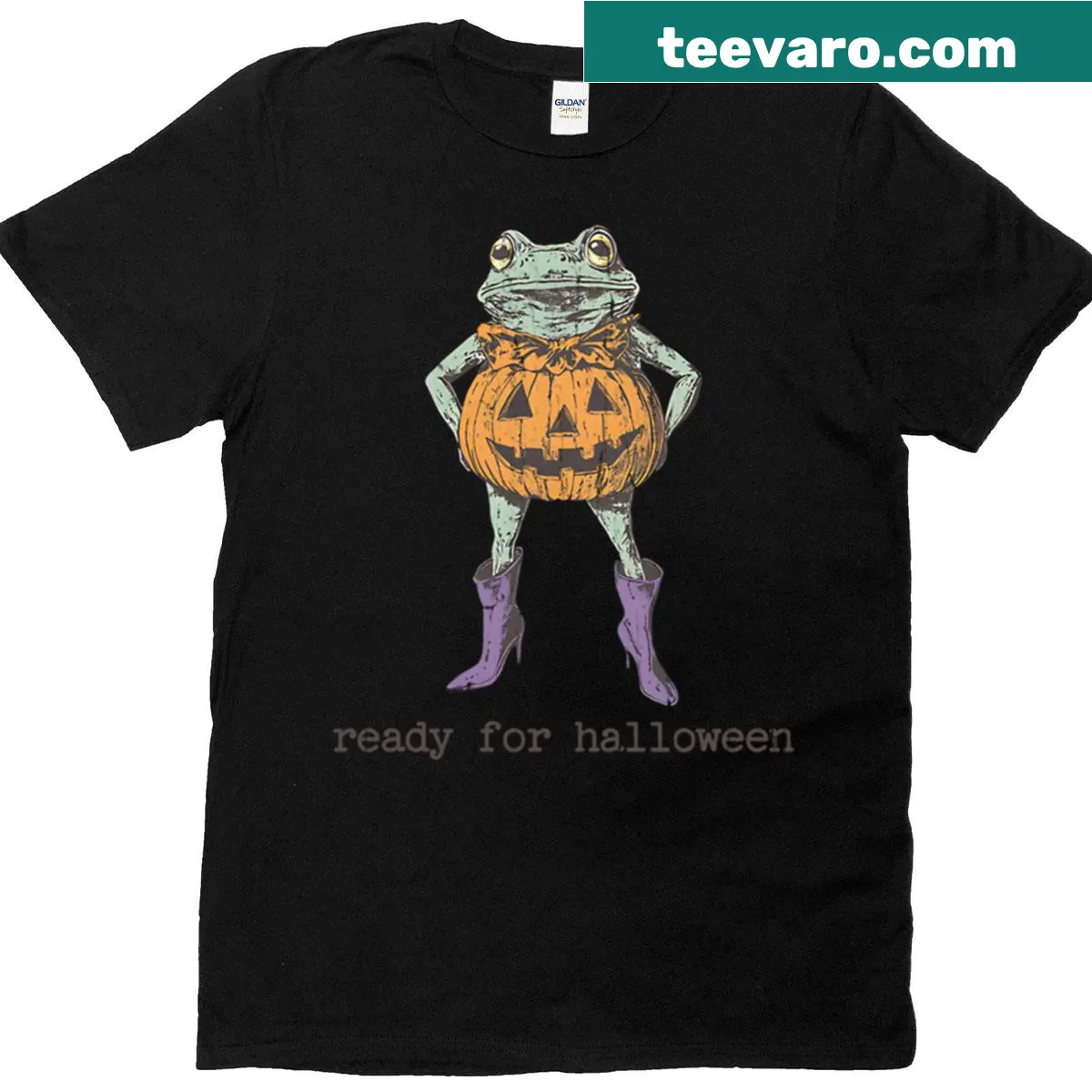 Fun t-shirt with the phrase 'Ready For Halloween' in a playful design — on a men's t-shirt