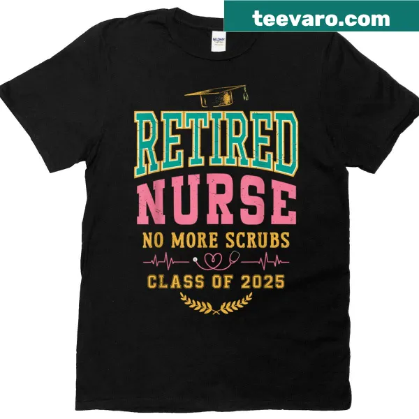 Sentimental retired nurse t-shirt with 'Officially Discharged RN ICU' text