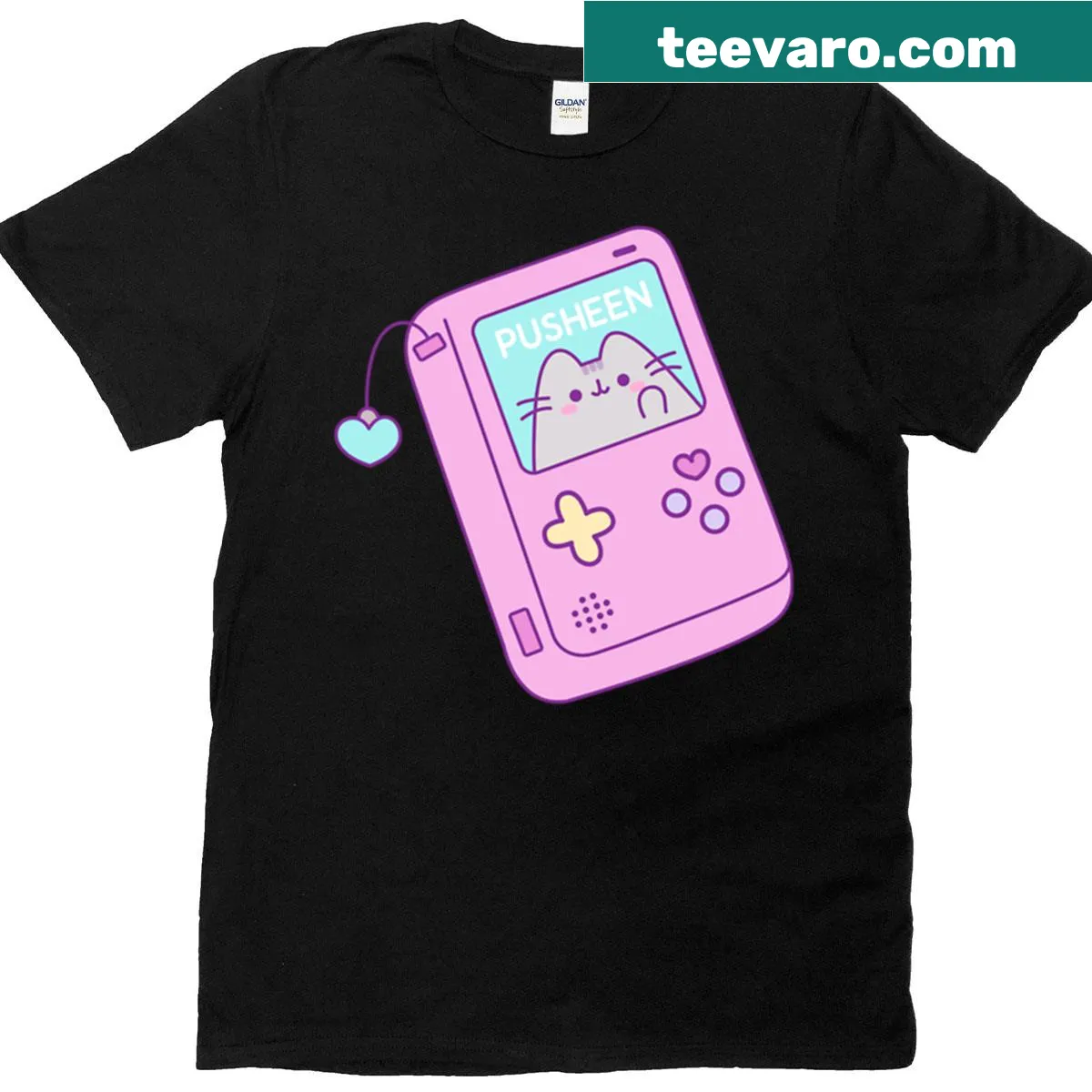 Retro gaming t-shirt featuring game controllers and pixel art — on a men's t-shirt