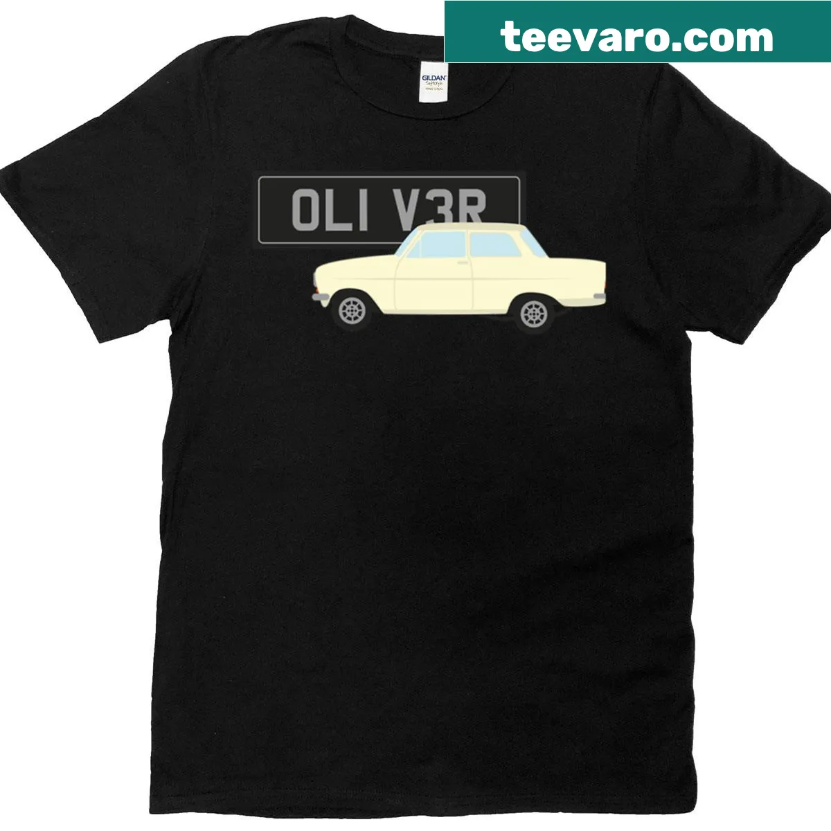 T-shirt featuring an illustration of the Oliver Opel Kadett and Richard Hammond reference — on a men's t-shirt