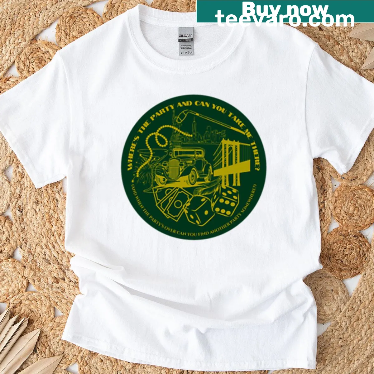 Illustration inspired by The Great Gatsby musical on a T-shirt — on a men's t-shirt