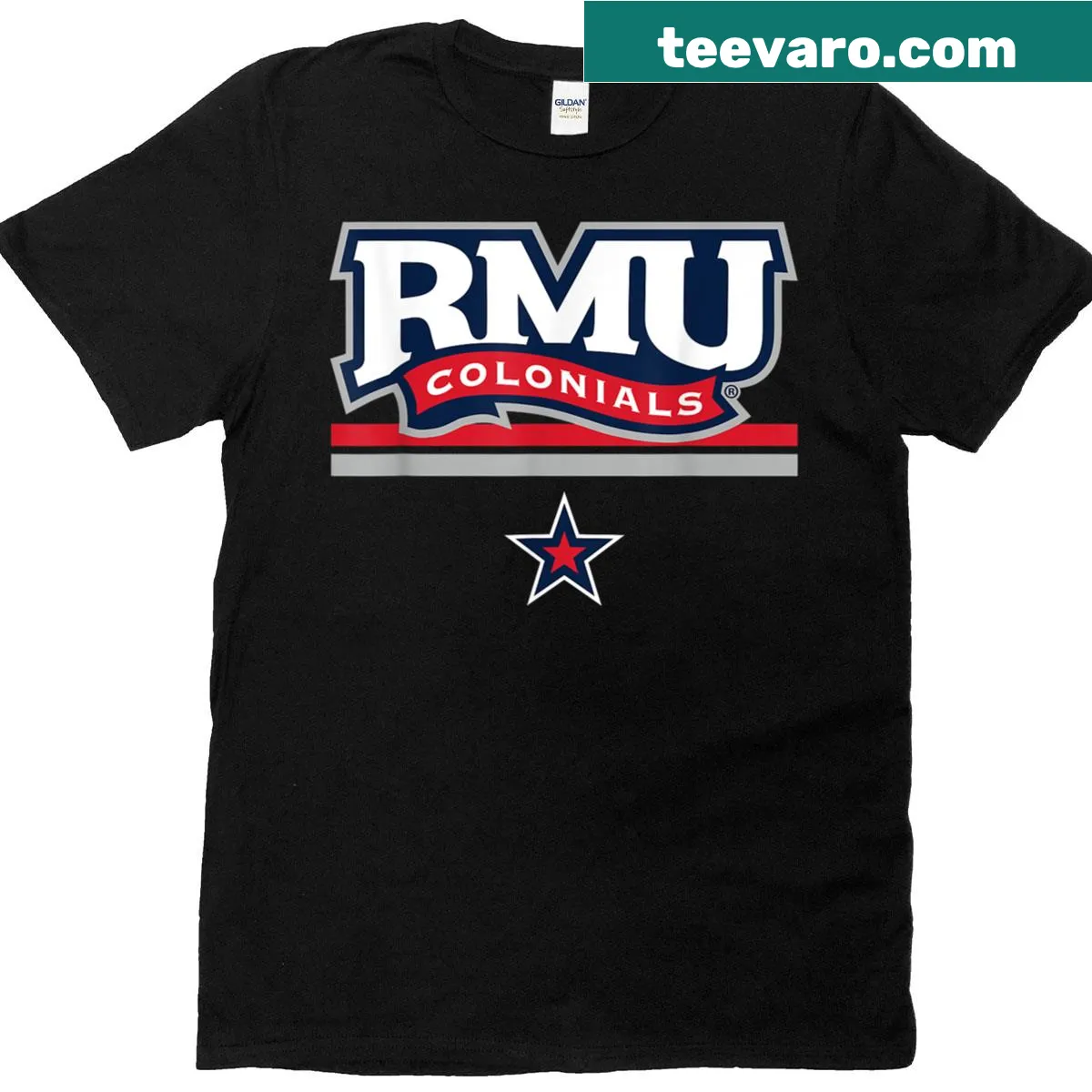 Official Robert Morris Colonials NCAA logo T-shirt for fans — on a men's t-shirt