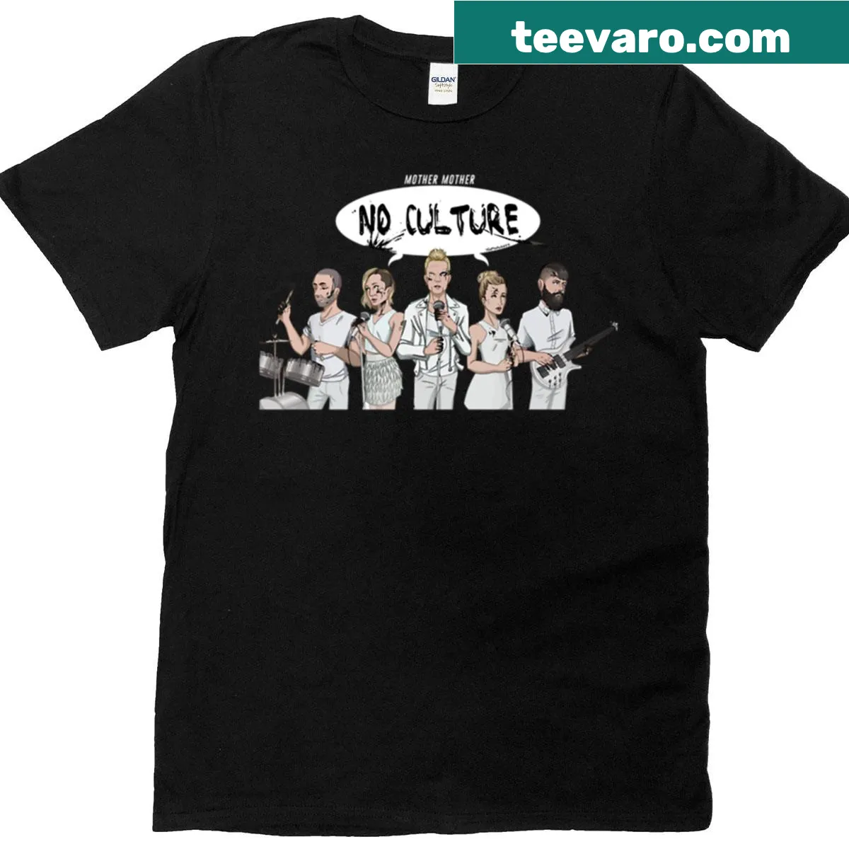 Vintage-style tribute t-shirt for the band Roots Mother Bhold — on a men's t-shirt