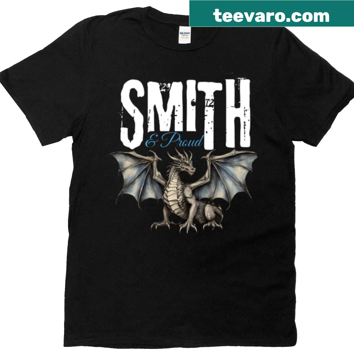 Vintage typography family name t-shirt with unique custom design — on a men's t-shirt