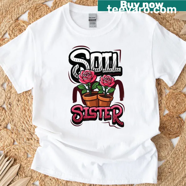 Funny gardening t-shirt with 'Soil Sister' text