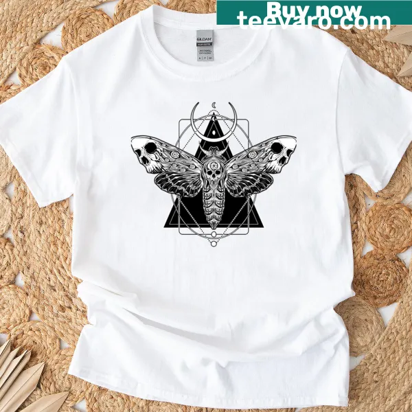 Surreal death moth graphic shirt design
