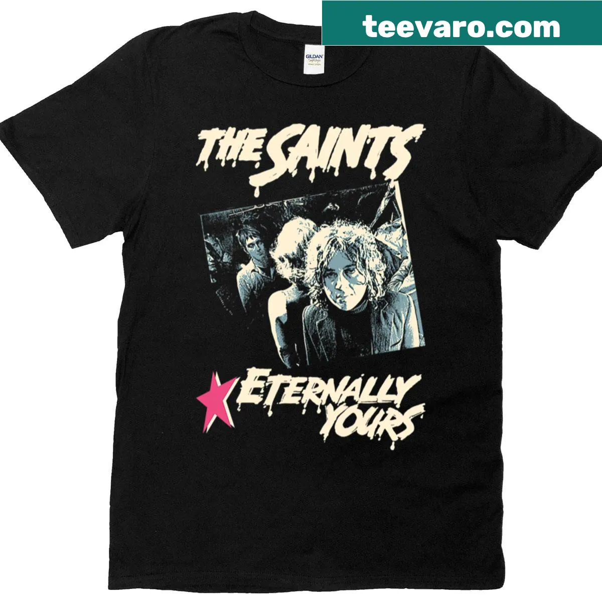 Heartfelt graphic celebrating The Saints on a T-shirt — on a men's t-shirt