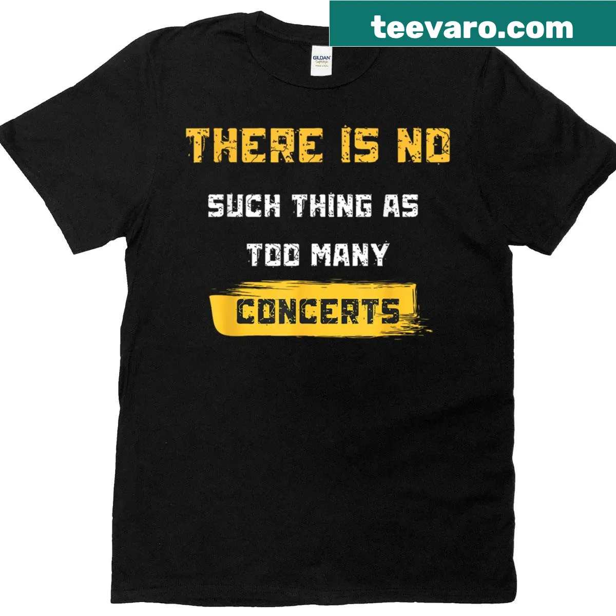 Funny T-shirt with text 'There Is No Such Thing As Too Many Concerts' — on a men's t-shirt