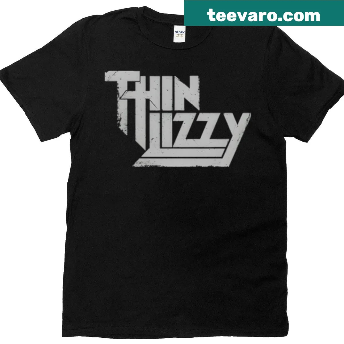 Classic Thin Lizzy band graphic T-shirt — on a men's t-shirt
