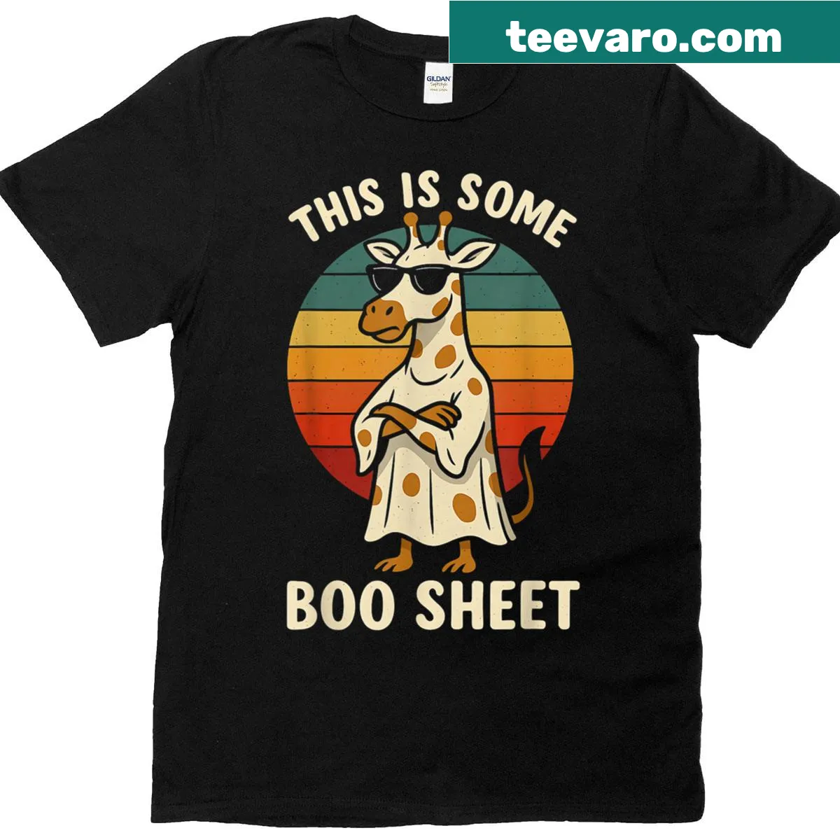 Funny ghost and animal graphic costume T-shirt — on a men's t-shirt