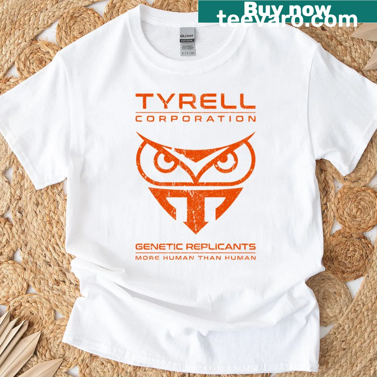 Blade Runner Tyrell Corporation graphic t-shirt — on a men's t-shirt